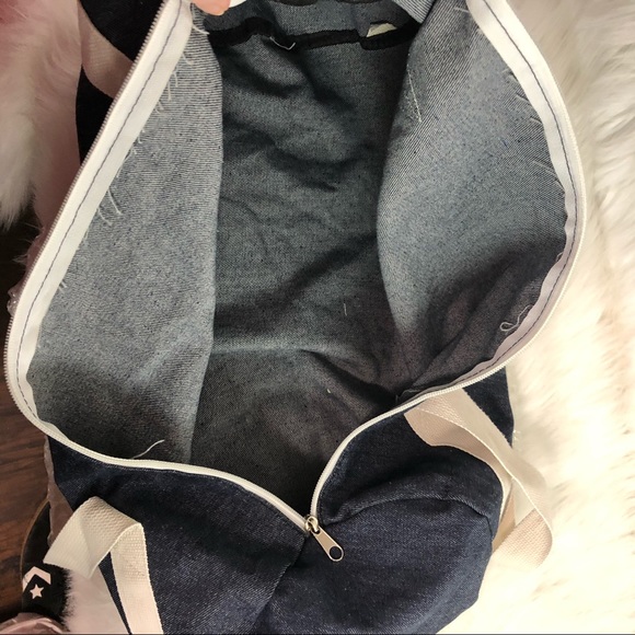“Gym & Juice” gym bag NWOT denim and canvas - Picture 3 of 7